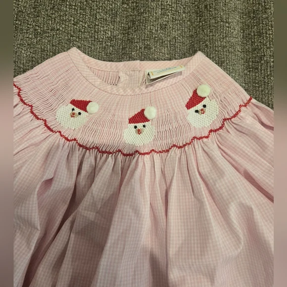 Pink Santa Embroidered Kids‎ Bodysuit - Picture 2 of 4